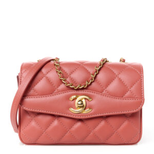 CHANEL | Lambskin Quilted Bi-Color Small Coco Vintage Flap Pink