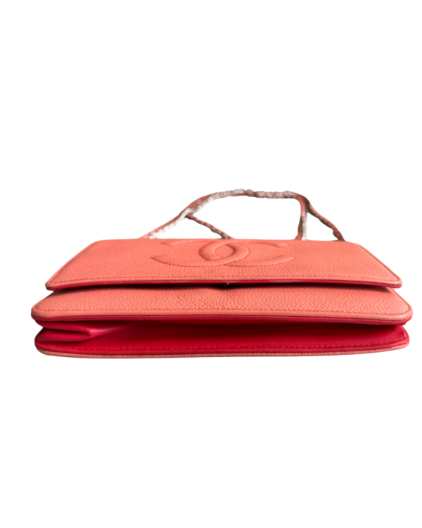 CHANEL | Lambskin quilted wallet on Chain WOC coral - Image 4