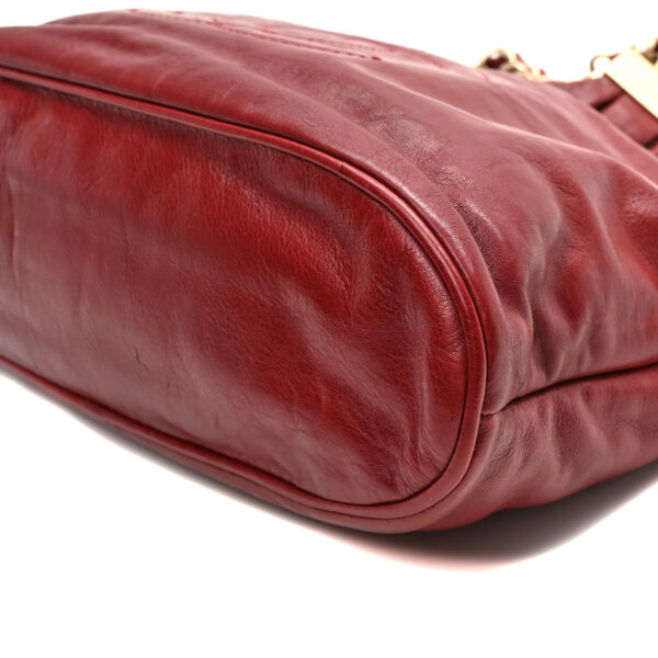 CHANEL | Lambskin Mini Rock and Chain Hobo Red - Image 6