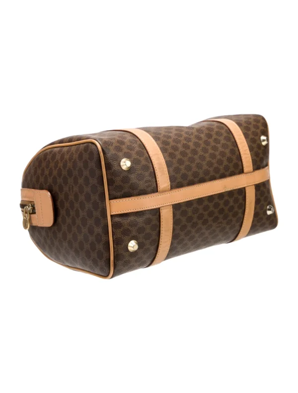CELINE | Brown Macadam Triomphe Hand Bag Vintage - Image 4
