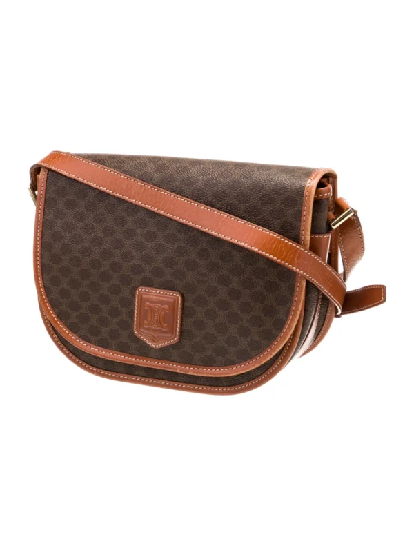 CELINE | Brown Macadam Triomphe Shoulder Bag Vintage - Image 2