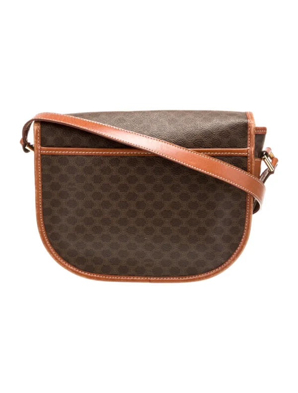 CELINE | Brown Macadam Triomphe Shoulder Bag Vintage - Image 3