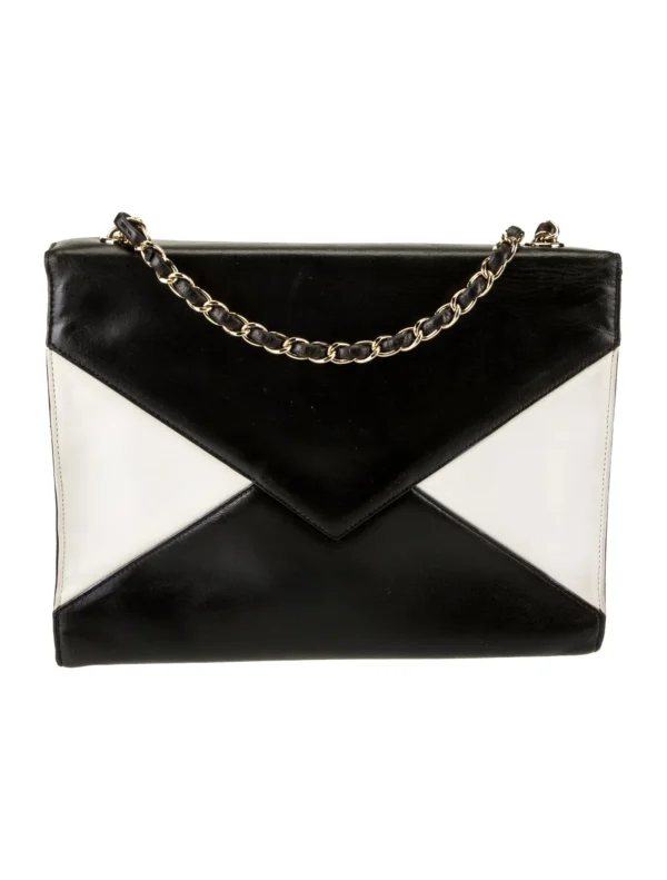 CHANEL | Envelope Flap Bag black and white - Image 3