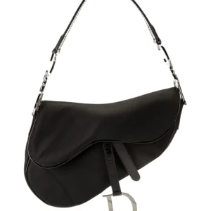 CHRISTIAN DIOR | Black Nylon Saddle Vintage