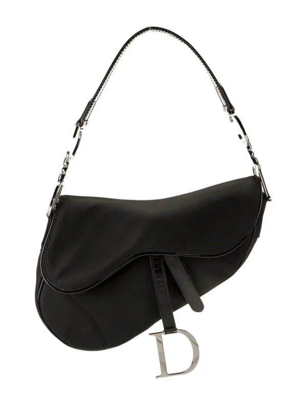 CHRISTIAN DIOR | Black Nylon Saddle Vintage