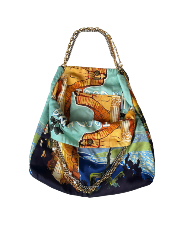 DOLCE & GABBANNA | Silk pearls shopper bag Taormina - Image 2