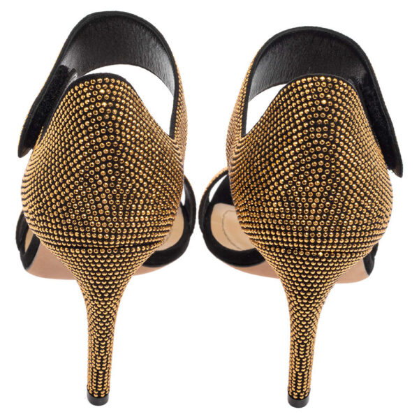 Christian Dior | Studded Suede Open Toe Ankle Strap Sandals Talla 38. 5 - Image 4